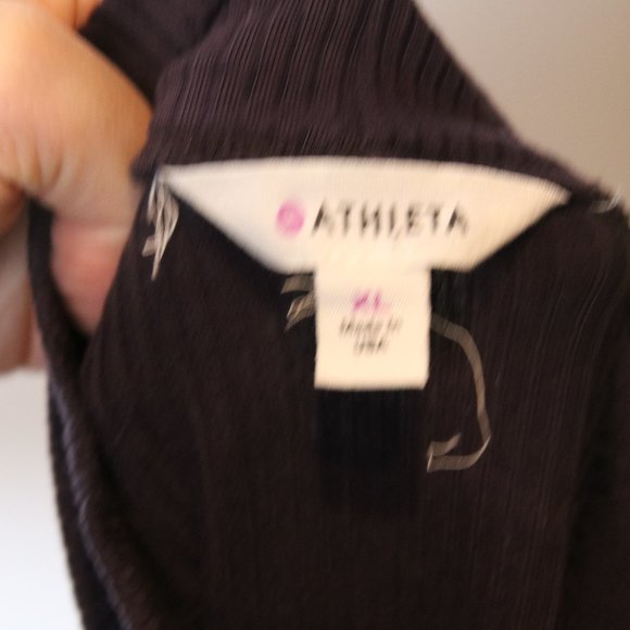 Athleta Womens XL Purple Plum Sleeveless Ribbed Mock Neck Top Tencel Stretch - Picture 4 of 6